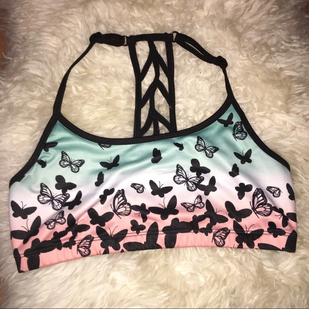 ๐ Justice - butterfly sports bra - Picture 1 of 3